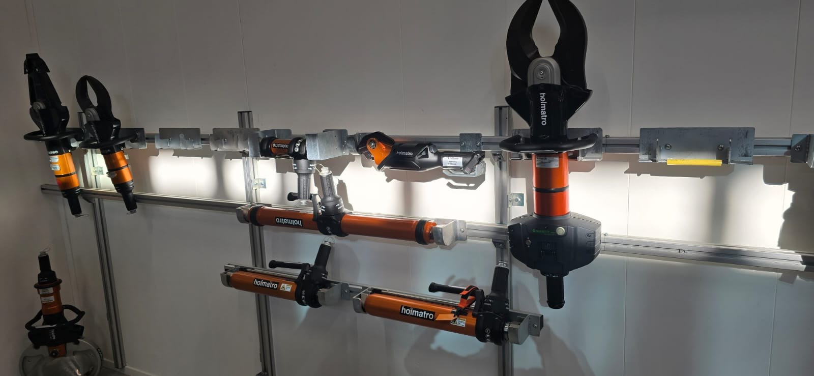Wall-mounted tool storage, detail view